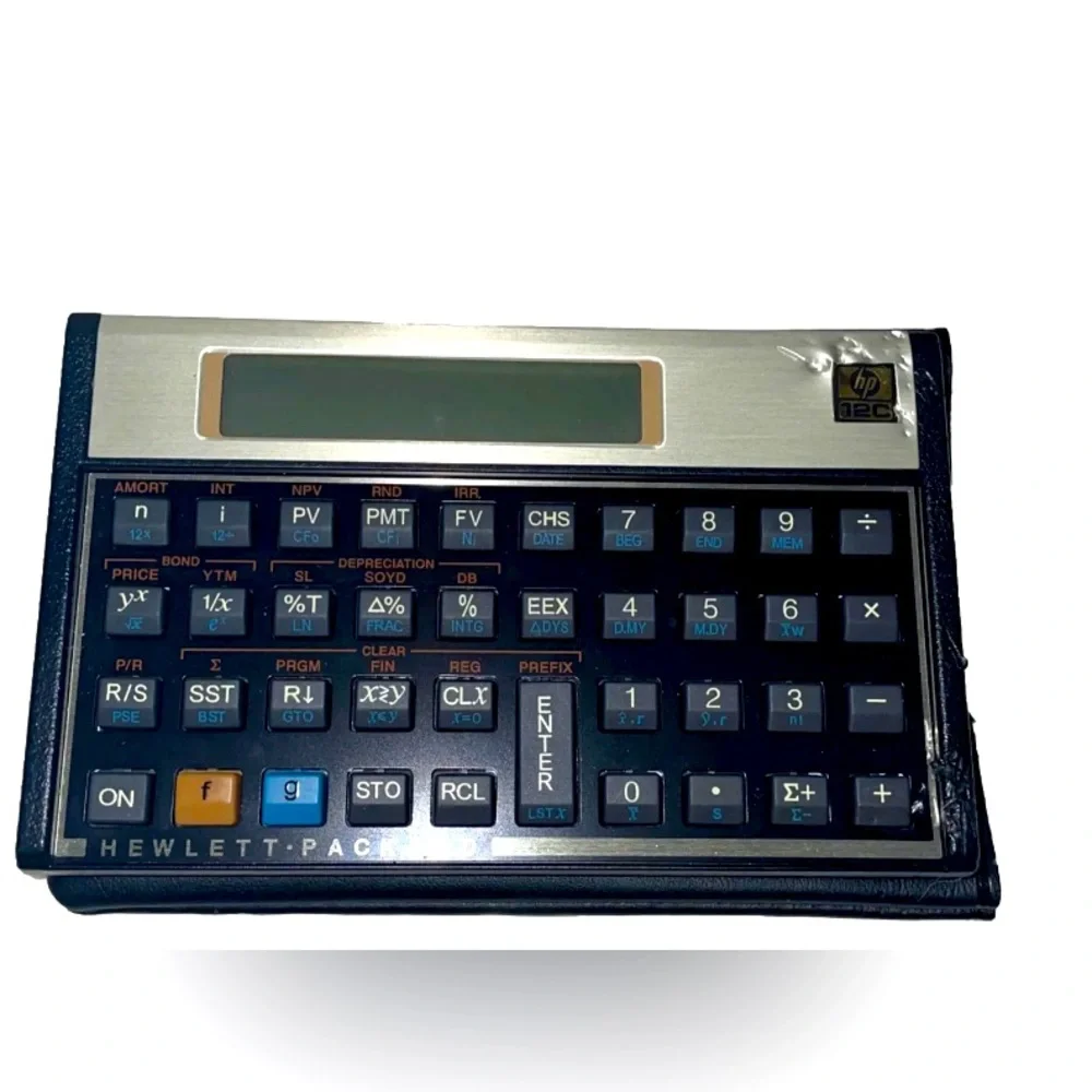 VintageHP 12C Financial Calculator HP Hewlett Packard No Case Dual Style Battery